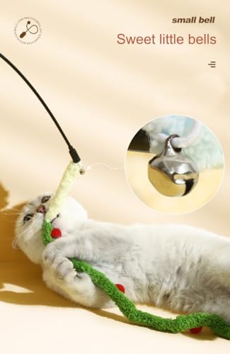 2 Pack of Cat Wand Toy Interactive Cat Plush Teaser Toys for Indoor Cats and Kittens