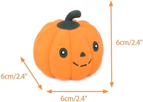 CHIWAVA 3PCS 2.4" Squeak Halloween Pumpkin Latex Dog Toy Set for Small Dogs