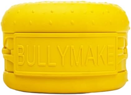BULLYMAKE Toss N Treat Cheeseburger Dog Toy, Treat Dispensing, Rubber Toy