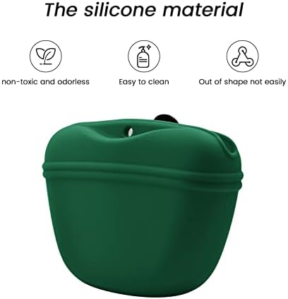 AUDWUD Silicone Dog Treat Pouch with Clicker Magnetic Closure Secure Clip