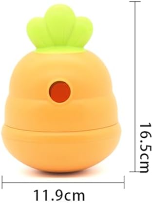 Interactive Treat Dispensing Dog Toy,Natural Rubber Chew Toy for Dog,Carrot Shaped Roly-Poly Toy Design,Fillable Food Puzzle Ball for Small and Medium-Sized Dogs