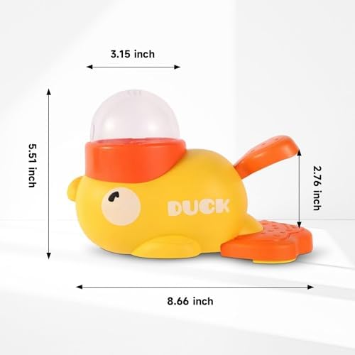 Interactive Duck Dog Treat Dispenser Toy – Slow Feeder Puzzle for Dogs with Bonus Chew Rope Toy, Tail Press Food Dispenser, Fun Training & Enrichment Feeder, Easy to Clean (Yellow)
