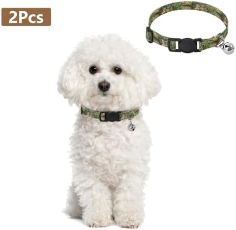 Tigers Lounging Jungle Trees Kitten Collars 2 Pack Collars for Puppies Adjustable 10.6 to 17.1 Inches