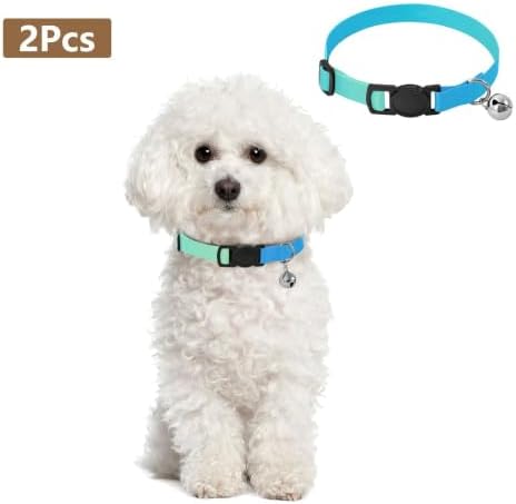 Blue Gradient Adjustable Buckle Kitten Collar 2 Pack Collar for Puppy