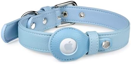 Blueberry Pet Microfiber Leather AirTag Dog Collar
