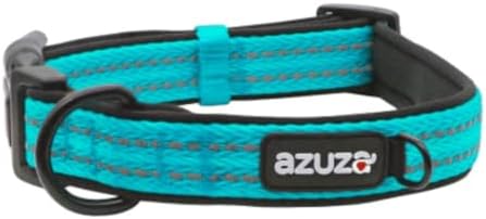 azuza Reflective Dog Collar, Neoprene Padded Medium Dog Collar, L