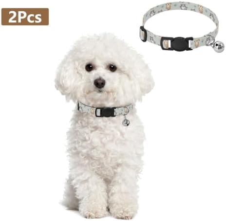 Cute Cartoon Cats Easy to Wear Puppy Collar 2 Pack for Kitten