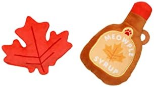 Pearhead Fall Maple Leaf and Syrup Cat Toys, Set of 2