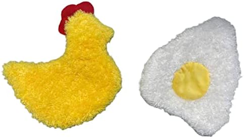 Chicken and Egg Crinkle Squeaker Pack Fun Durable Interactive Fetch Toys for Puppies Dogs Small Amimals