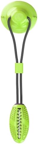 Pet Life ® 'Grip N' Play' Glass or Surface Suction Gripping Rope and Treat Dispensing Dental Football Interactive Dog Toy