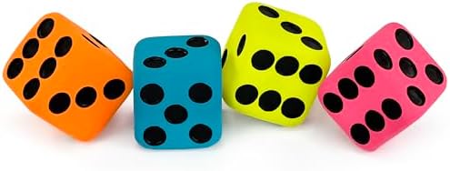 CHIWAVA 4PCS 1.7" Squeaky Latex Dog Toys Dice Fetch Play for Small Dogs