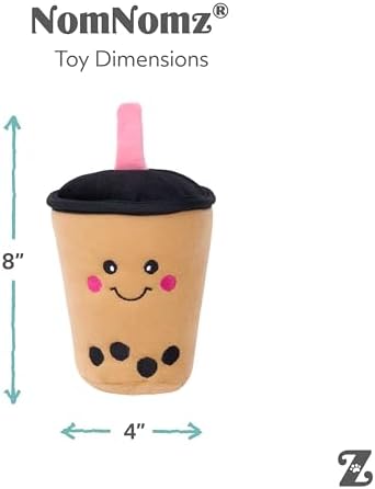 ZippyPaws NomNomz Dog Squeaky Toys to Keep Them Busy - Boba Milk Tea