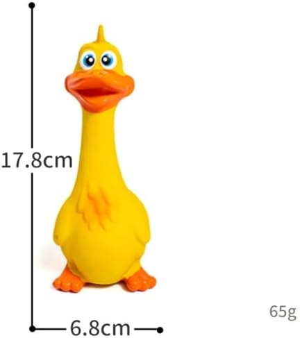 Squeaky Dog Toys for Aggressive Chewers, Cute Animal Interactive Dog Toys for Playing Chewing, Latex Pet Chew Toys Outdoor & Indoor for Puppy Small Medium Large Dogs (Yellow)