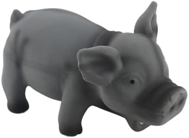 Dog Chew Toy Cute Pig Grunting Squeak Latex Pet Interactive Sound Dog Toy for Puppies for Playtime(Grey)