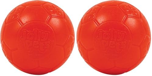Jolly Pets Mini Jolly Soccer Ball; Floating-Bouncing Dog Toy; 3" Orange (Pack of 2)