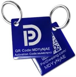 Pet Dwelling Aluminum QR Pet ID Tag – Smart Dog & Cat Tags with Free Personalized Online Profile, Instant Scan Alerts & AI-Powered Insights (Square Blue)