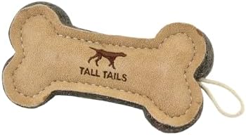 Tall Tails Dog Natural Leather Bone Fetch Toy for Dogs
