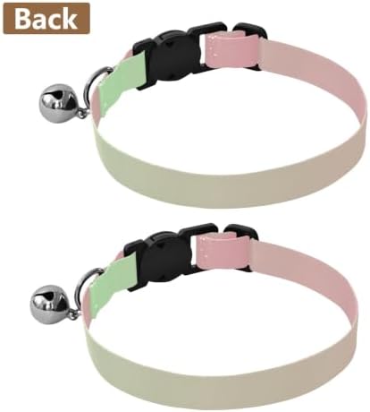 2 Pack Puppy Collar Green Pink Gradient Bell Collar for Small Dogs, Adjustable 10.6 to 17.1 Inches