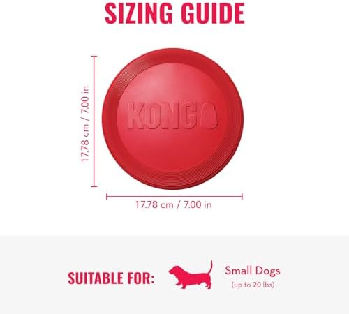KONG Flyer - Durable Dog Toy for Outdoor Playtime - Natural Rubber Flying Disc, Dog Toy for Fetch - Safer Disc for Healthy Activity - for Small Dogs (Pack of 3)