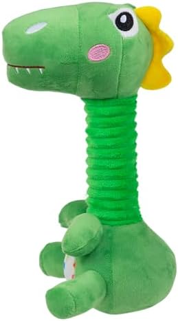 Hollypet Plush Dog Squeaky Toys Shaking and Sound-Making Dog Toy，Dinosaur