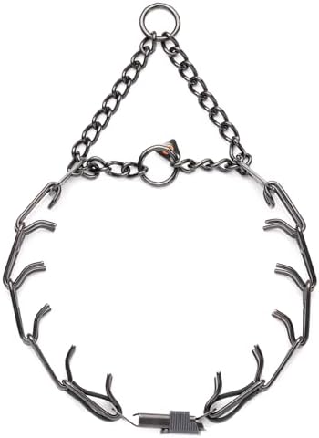 Herm Sprenger Black Stainless Steel Dog Collar with Quick Release ClicLock Buckle O-Ring Biothane Insert Training Collar Made in Germany (Black, 23in x 3.2mm(Neck Size up to19-20in))
