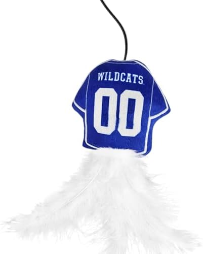 Pets First NCAA Kentucky Wildcats Team Jersey Wand with CAT NIP, Cat Toy Jersey Shaped Plush Teaser Toy for Cats & Kittens - Interactive Pet Toy for Play & Exercise