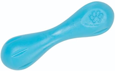 West Paw Zogoflex Hurley Dog Bone Chew Toy – Floatable Pet Toys for Aggressive Chewers, Catch, Fetch – Bright-Colored Bones for Dogs – Recyclable, Dishwasher-Safe, Non-Toxic, X-Small, Aqua