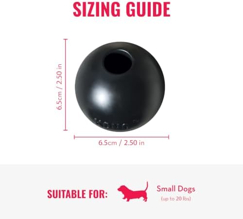 KONG Extreme Ball, Indestructible Rubber Dog Ball, for Small Dogs