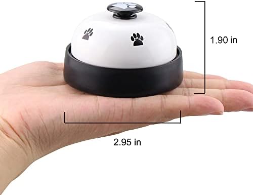 Comsmart Dog Training Bell, Set of 2 Dog Puppy Pet Potty Training Bells, Dog Cat Door Bell Tell Bell with Non-Skid Rubber Base 2 Pack White