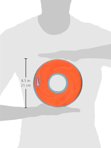 Chuckit! Amphibious ZipFlight Floating and Flying Disc Dog Toy, Medium (8.5"), Assorted Colors (Orange And Blue/Green and Blue)