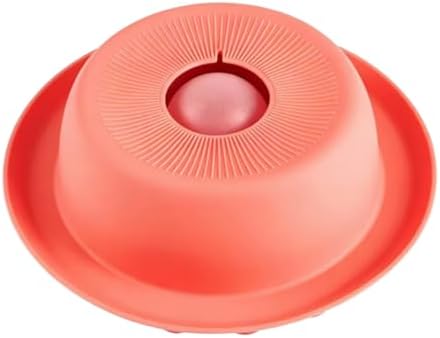 PEDAY Nonslip Dog Slow Feeder Lick Bowl with Ball, Enrichment Toy for Water, Yogurt & Jam, Dishwasher Safe, Coral Orange