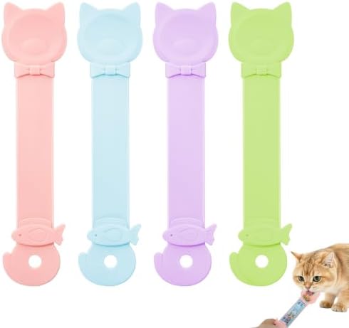 4PCS Cat Treat Spoon Squeeze Dispenser