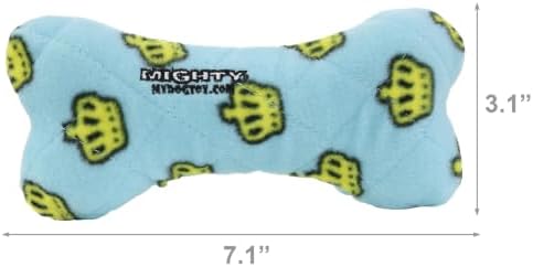 MIGHTY Tuffy 2 Pack Bone Dog Toy: Ultra Durable Plush Toy with Multiple Layers & Reinforced Seams, Washable and Floats, Vinyl Bone & Fleece