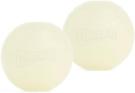 Chuckit! Max Glow Balls, Bouncy Ball for Dogs, Medium, 2.5in, 2 Pack