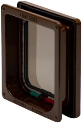 Cat Mate 4-Way-Lock Flap with Liner to 50mm for Small & Average Cats, Brown
