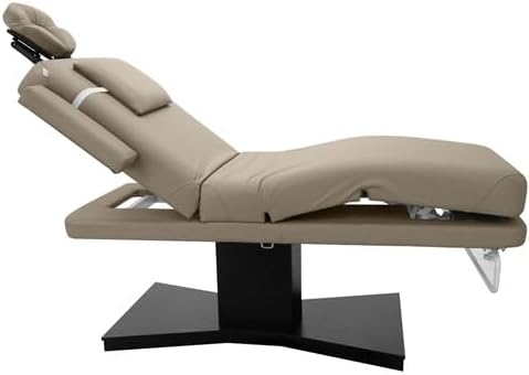 SKINACT Milo 3.0 Motor (with Independent Leg Adjustment) Electric Massage & Facial Bed/Table Taupe top and Dark Brown Base