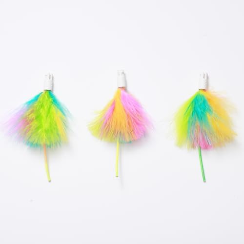 FEELNEEDY 3 Packs Replacement Feathers Compatible Interactive Cat Toy FN-P20 (3 Pcs), Only Accessories