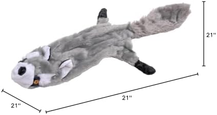 Jeffers Pet Thinnies, 21" | Unstuffed with No Squeaker | Raccoon
