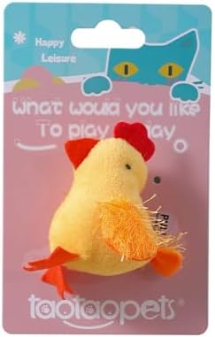 Sound Bird cat Toy, Electronic pet cat Toy, Simulated Animal cat Toy, Feather Tail, cat Stick, Catnip Scent, attracting Interesting Birds, Frogs and Chickens. Three Options are Available.(Chick)