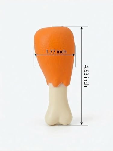 3 Pack Squeaky Dog Toy Bundle, Realistic Chicken Drumstick & Bone Latex Chews with Plush Meat Steak, Interactive Water-Resistant Dog Toys for Small to Medium Dogs, Puppies