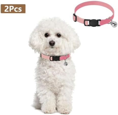 Gradient Pink Comfortable Cat Collar, 2 Pack Cat Collar with Bell