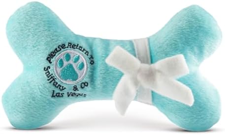 Dog Diggin Designs Sniffany & Co Petite Plush Dog Toy Bone | Luxury-Inspired Parody Designer Bone with Built-in Squeaker, Soft Plush Chew & Play Dog Toy – Prêt-à-Porter Play!