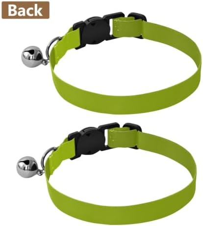 2 Pack Puppy Collar Green Gradient Dog Bell Collar, Adjustable Length 10.6" to 17.1"