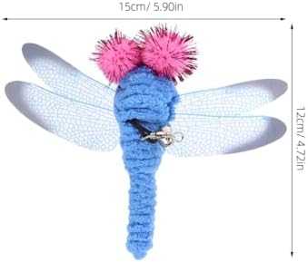 Toyvian 5 Pcs Replacement Dragonfly Heads for Interactive Cat Teaser Wand Toys Durable Plush Refill Kit for Engaging Indoor Kitten Play