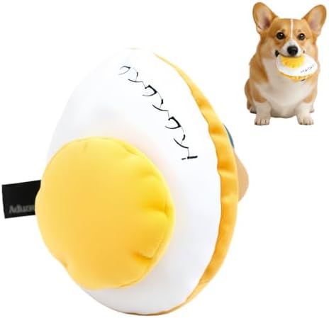 Dog Plush Squeaky Toy – Super Big Egg Shape, Interactive Training & Chew Toy for Small, Medium & Large Dogs, Teeth Cleaning & Boredom Relief (Super Jumbo Egg)