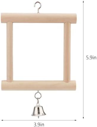 Hypeety Pet Bird Mirror with Bell Interactive Parrot Toy for Small Birds