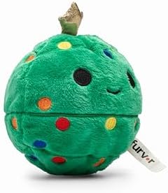Flourish Pets 2 in 1 Christmas Multi-Layer Chew Toy for Active Dogs | Non-Toxic BPA Free Double Stitched Soft Fabric and Long-Lasting Dog Plush Toys (Christmas Tree 3.5")