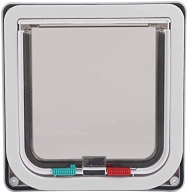 Smart Cat Door 4 Way Locking Folding Door for Pets Cats Small Dogs Pet Grooming White S Size