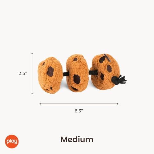 P.L.A.Y. Cute Plush Dog Toys - Coffee Shop Food Themed Durable Squeaker Chew Toy for Medium & Large Dogs - Machine Washable, Recycled Materials (Pup Cup Cafe Cookies n' Treats, Medium)