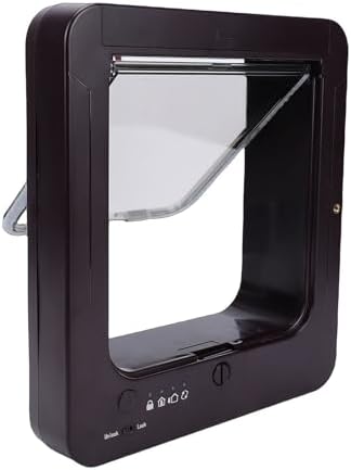 generic Smart Pet Door, Advanced Smart Sensing Technology for Cats and Dogs, Easy Installation with Remote Control, Durable Plastic Material